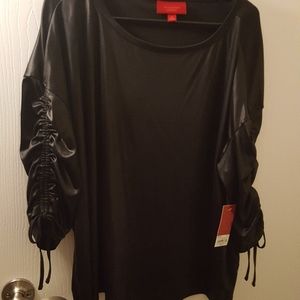 Jennifer Lopez black shiny top